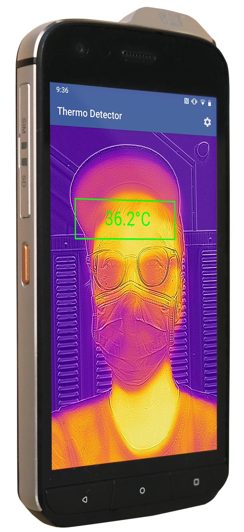 Thermo Detector 体温をスマホ Cat S61とカメラアプリで非接触計測して音声でお知らせします Factory4 デザインとテクノロジーで新しい価値を創り出す